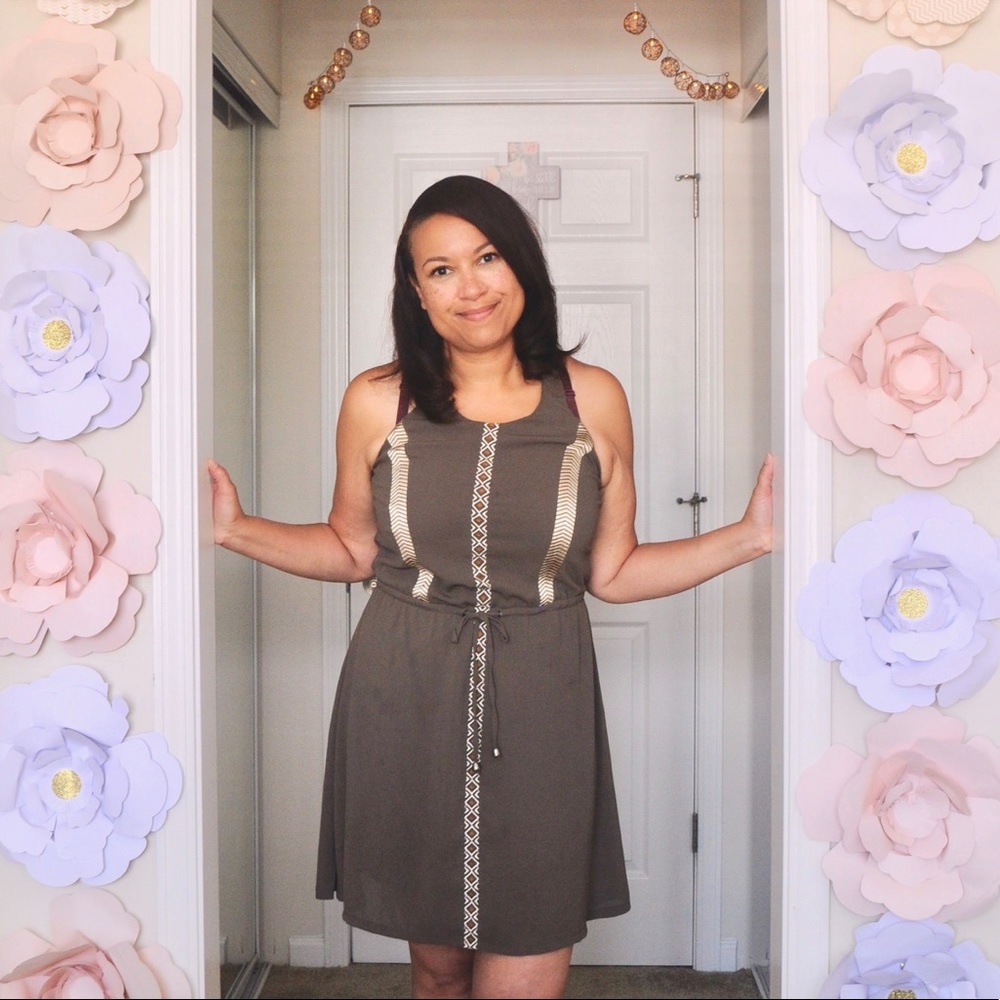 Trendy Tribal Brown Halter Dress